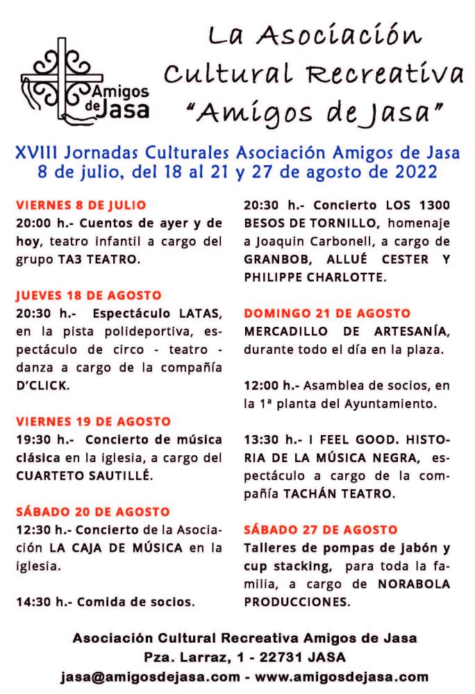 Imagen Jornadas Culturales Amigos de Jasa